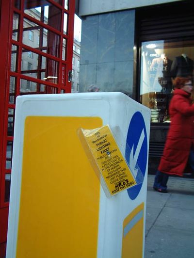 Broken Bollard with label