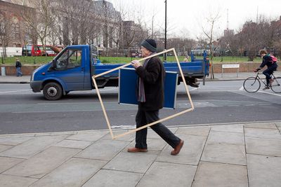 Man carrying frame